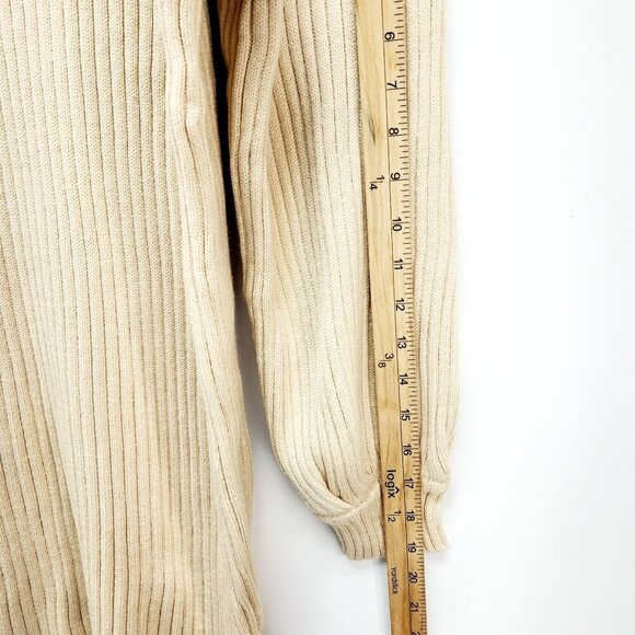 Anrabess Womens Ribbed Knit Turtleneck Sweater Dress Size XL Beige - Picture 12 of 12